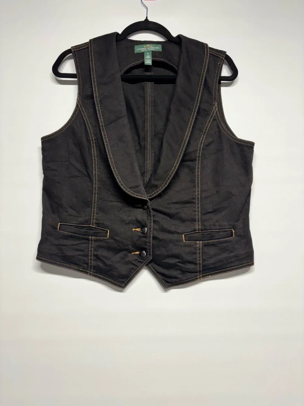 ✨Lauren Ralph Lauren Black Vest Size XL - Picture 2 of 12